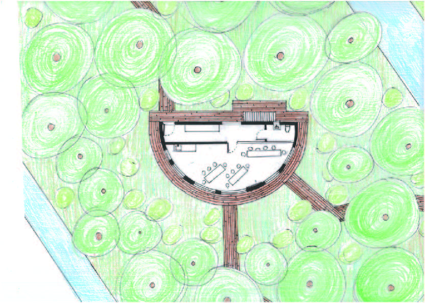 Gekleurde plattegrond — vroeg ontwerp